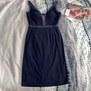 Sherri Hill Beaded Jersey Mini Cocktail Dress - size 2